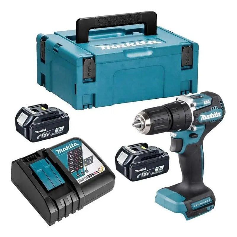 Taladro Percutor Inalámbrico Makita Dhp487rfj 13 Mm Turquesa Turquesa