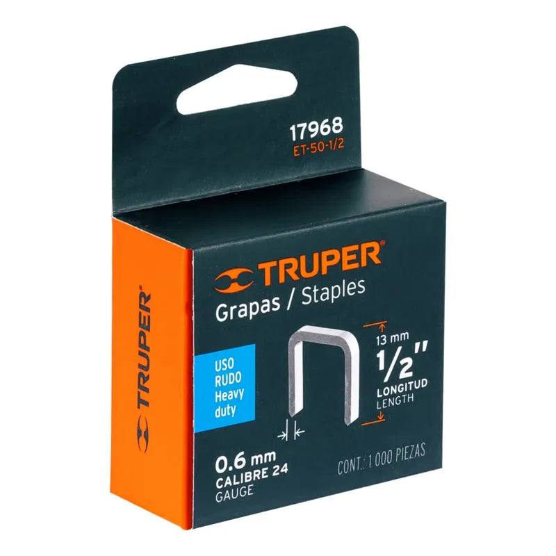 Grapas 1/2 Pulgadas X 1000 Piezas Truper Et-50-1/2 17968