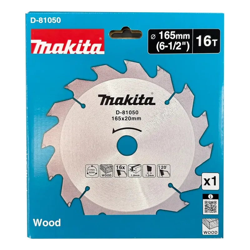 Disco Sierra Circular, T.c.t, 165 X 20 Mm, 16 D D-81050 Plateado