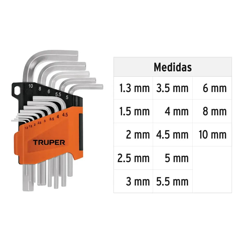 Llaves Allen 13 Pzas Milimetricas Truper