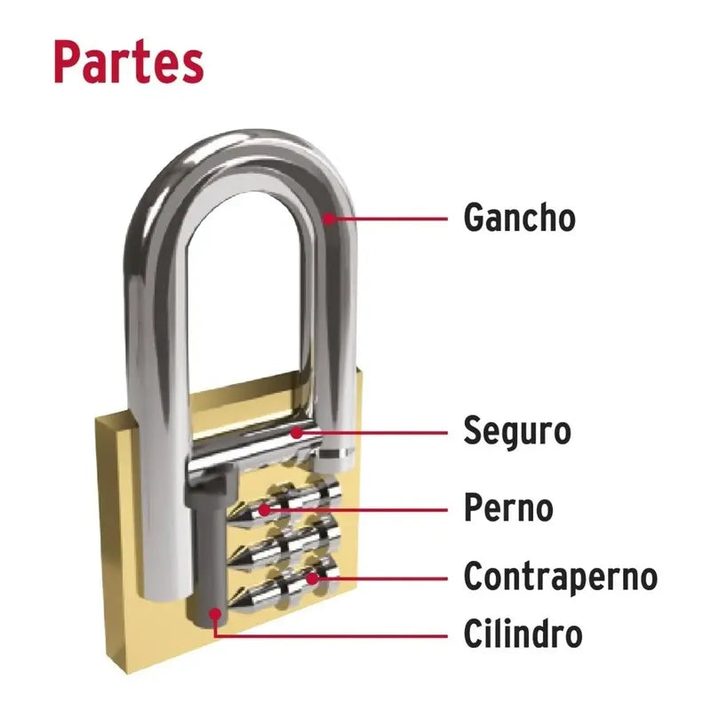 Set 4 Candados De Hierro 38 Mm Hermex 