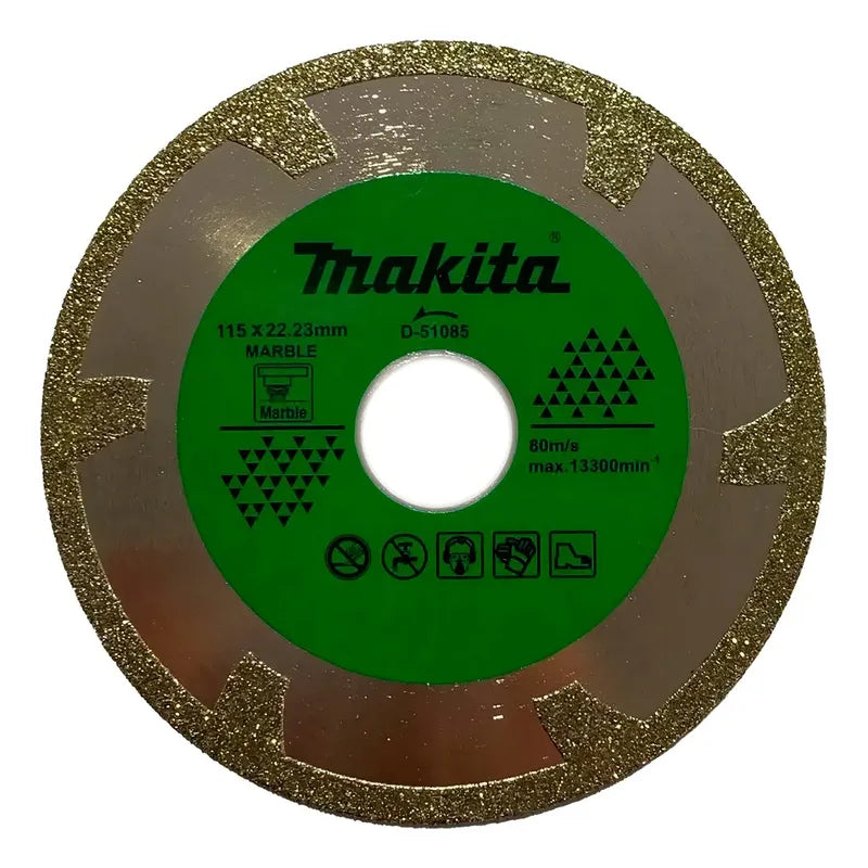 Disco Diamante Electrodepositado Mármol 4-1/2 Makita D51085 Color Plateado
