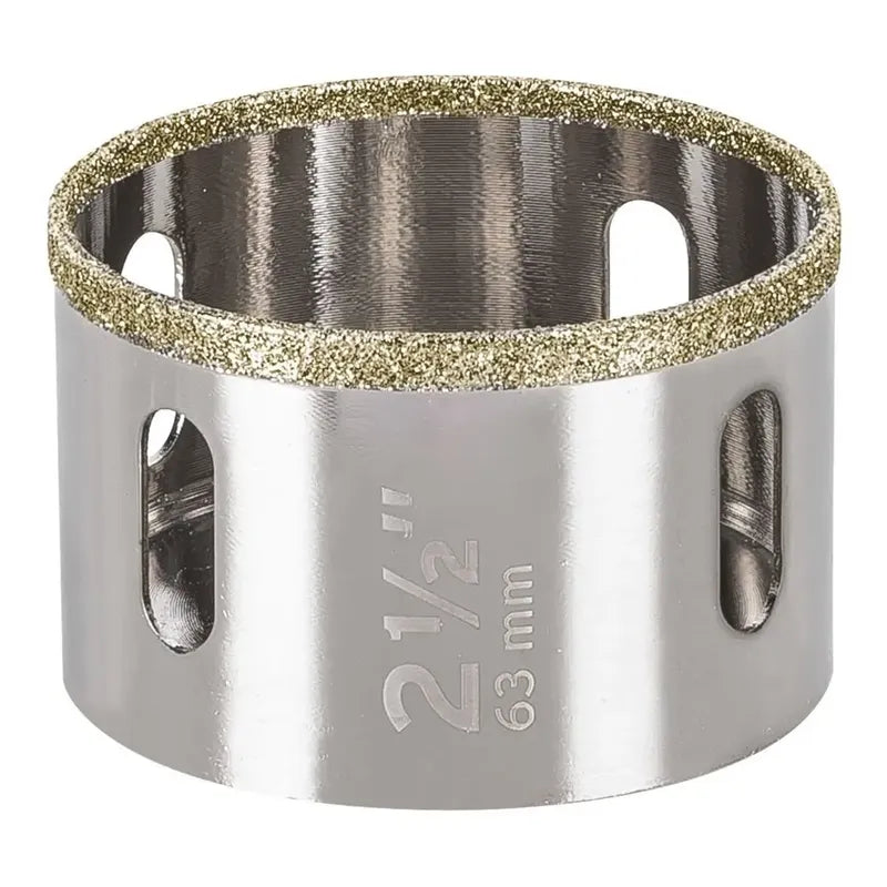Sierra Copa Diamantada Para Cerám/azulej 2-1/2 PuLG - Truper Plateado Con Borde Dorado (recubrimiento Diamantado)