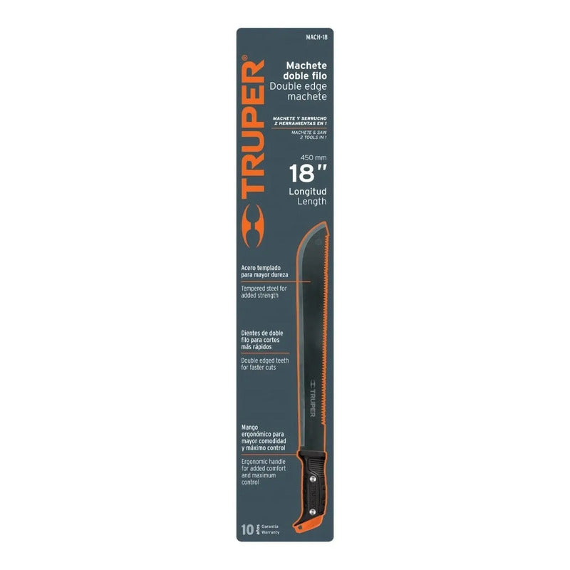 Machete Truper Doble Filo 18 PuLG. (45cm) Mach-18