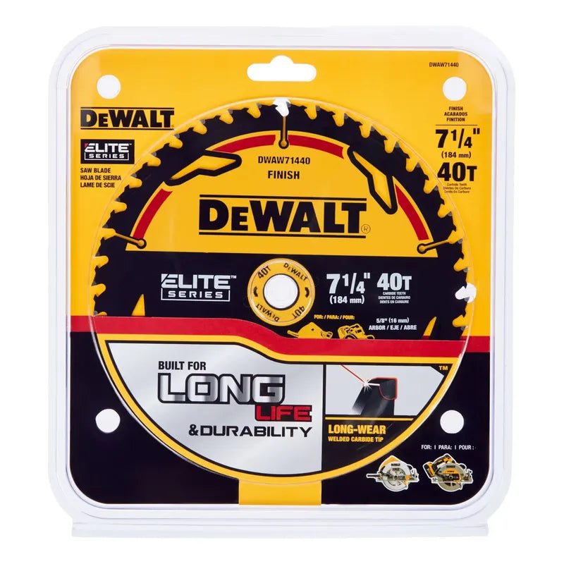 Disco De Sierra 7-1/4  40t Elite Series Dewalt Dwaw71440 Amarillo