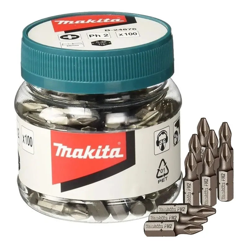 Set 100 Puntas Phillips Ph2 25mm Makita B-24876