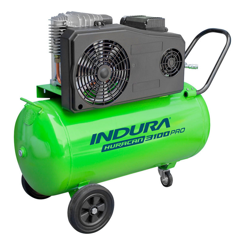 Compresor De Aire Huracán 3100 Pro 220v Indura Verde 50 Hz Monofásica