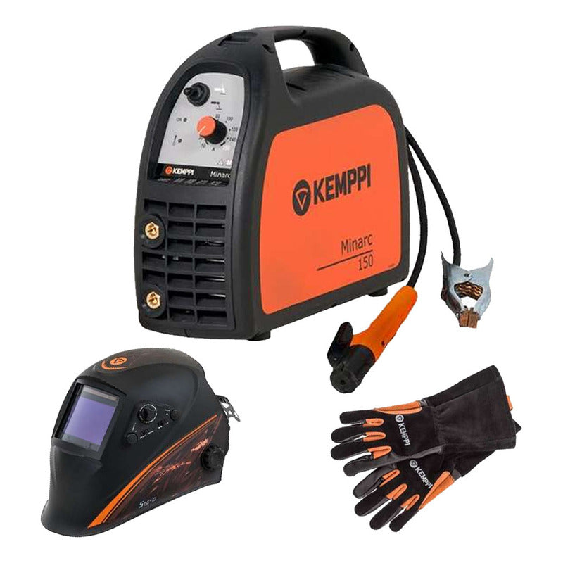 Soldadora Inverter Kemppi Minarc 150 + Mascara - Guantes Naranja Claro