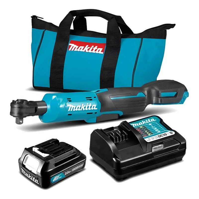 Chicharra Inalámbrica 1/4-3/8' 12v C/batería Makita Wr100dwa Turquesa 18v
