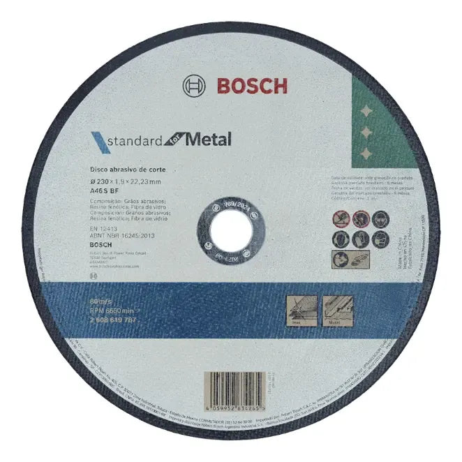 Pack De 5 Discos De Corte Standard For Metal +inox Bosch Gris