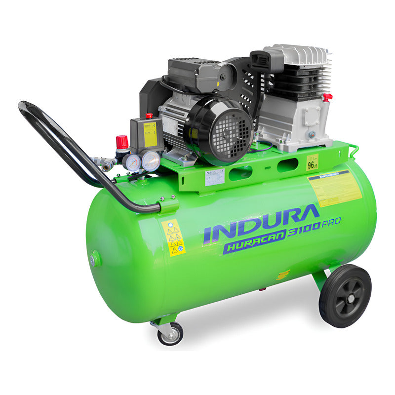 Compresor De Aire Huracán 3100 Pro 220v Indura Verde 50 Hz Monofásica