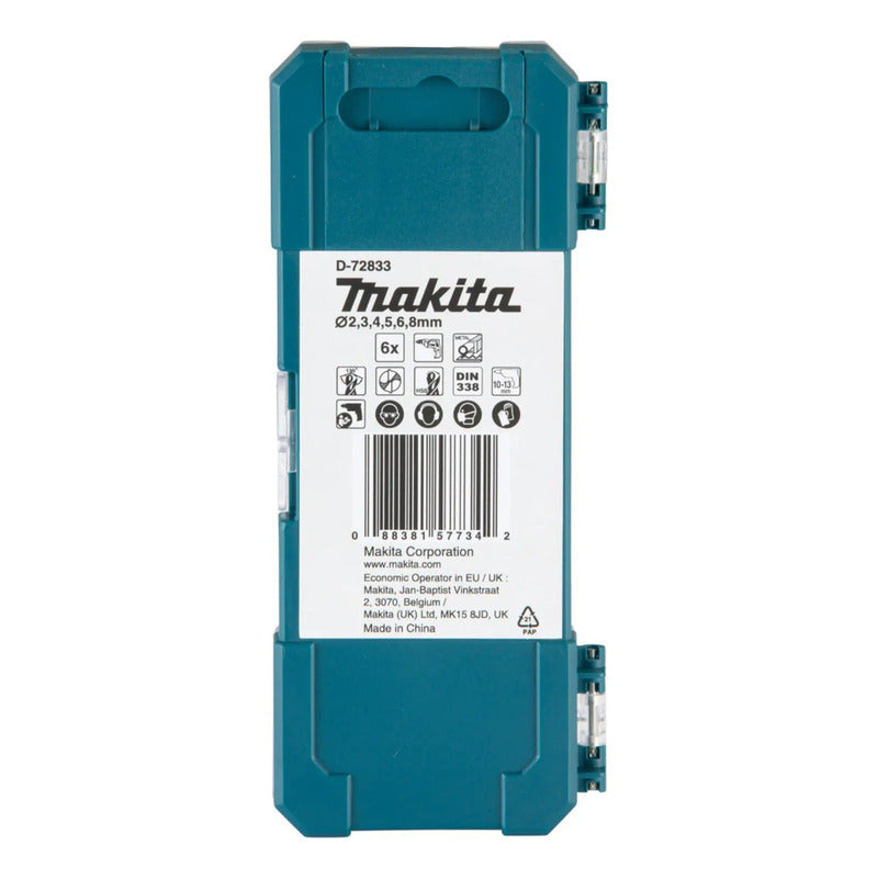 Juego 6 Pcs Brocas Metal  Hss-tin D-72833 Makita