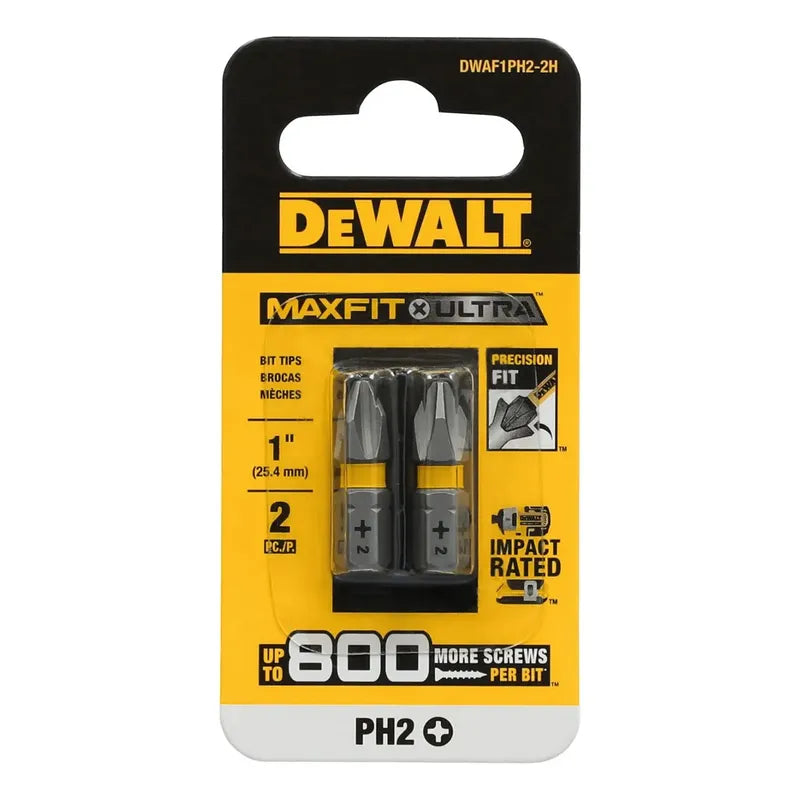 Set 2 Puntas Phillips 1'' N°2 Maxfit Dewalt Dwaf1ph2-2h