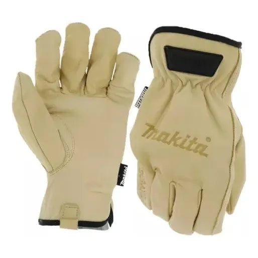 Guantes De Cuero 100% Puño Abierto Makita T-04195 Beige