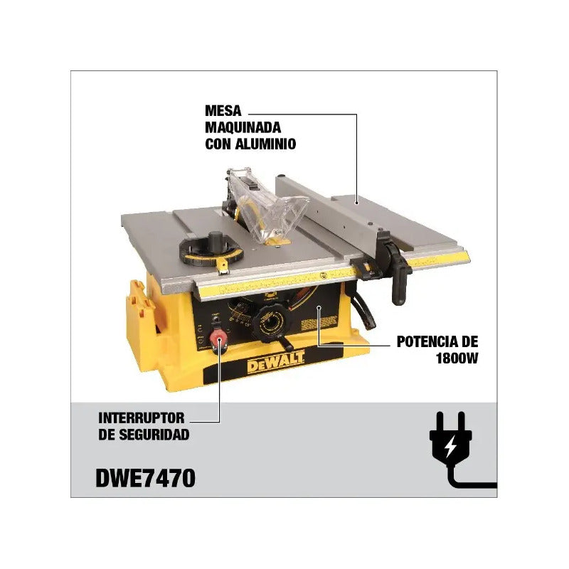 Sierra De Banco 10  (254mm) 1800w Dewalt Dwe7470-b2c