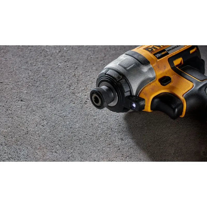 Kit Atornillador De Impacto Inalámbrico 1/4  Dewalt Dcf809d2 - Amarillo