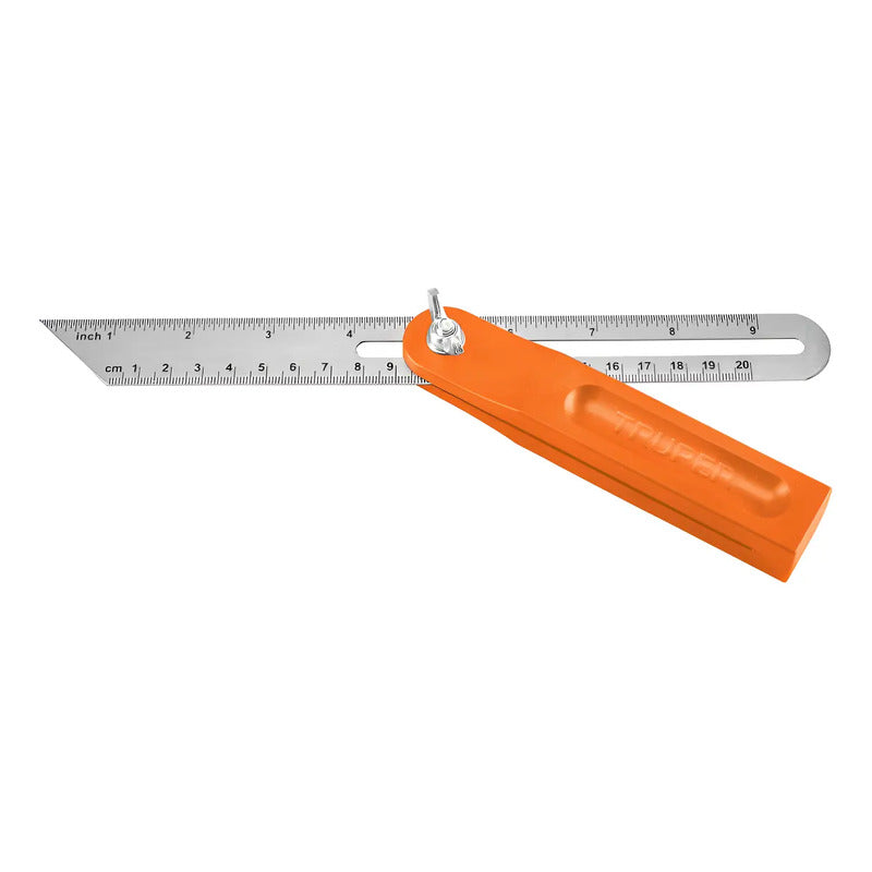 Escuadra Falsa Carpinteria 8  PLG Acero Inox. Truper Naranja