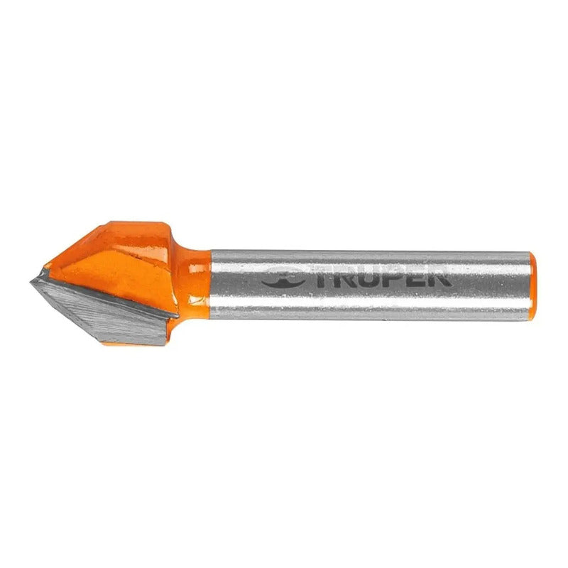 Fresa Para Router, Corte En  V , 1/2 , Truper