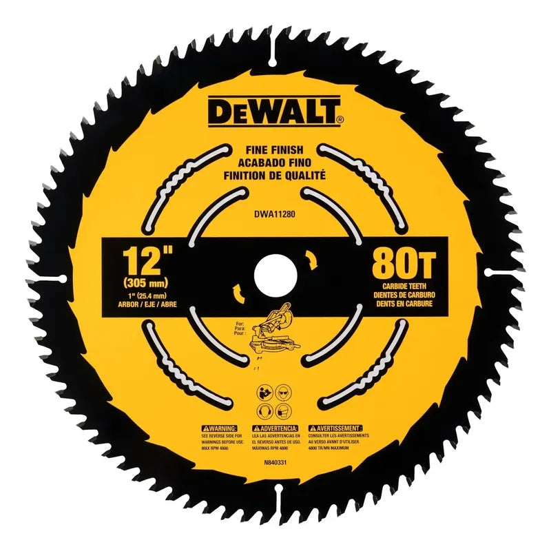 Disco De Sierra 12'' 80t Corte Fino Dewalt Dwa11280 Plateado
