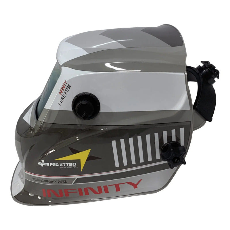 Máscara De Soldar Krafter Fotosensible New Pro Kt730 Gris Oscuro Infinity