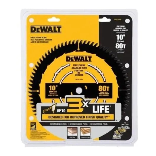 Disco De Sierra 10'' 80t Corte Fino Dewalt Dwa11080 Amarillo