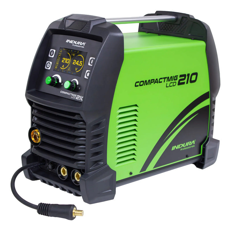 Soldadora Compactmig 210 Lcd Indura Multiproceso Verde Lima