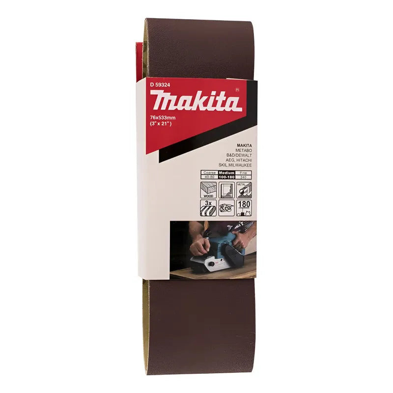 Lija De Banda 3 X 21 Pulgadas Grano 180 Makita D-59324 180