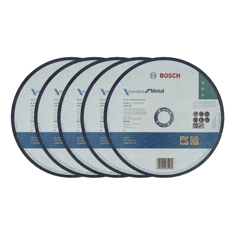 Pack De 5 Discos De Corte Standard For Metal +inox Bosch Gris