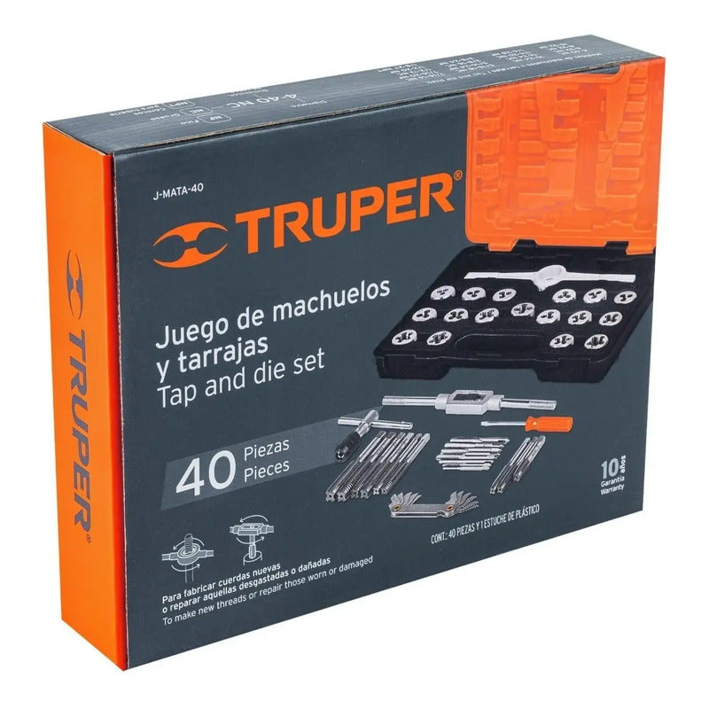 Juego De Machuelos Y Tarrajas 40 Pzas Truper - Envío Gratis