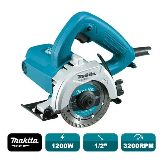 Cortadora De Mármol 4 3/8'' (110mm) 1200w Makita Mt M0400bc Turquesa 50 Hz/ 60 Hz