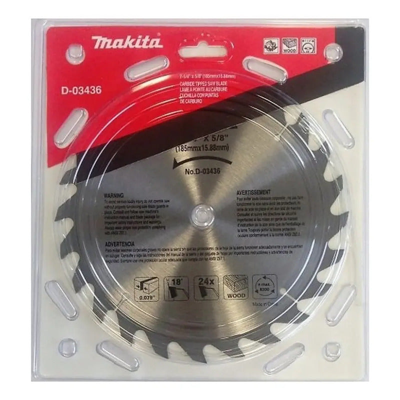 Disco Sierra Circular 7 1/4  24 Dientes D-03436 Makita