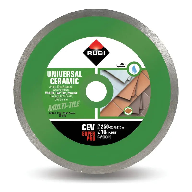 Disco Diamante Rubi 30949 Super Pro Continuo Cev 250 Mm  Verde Claro
