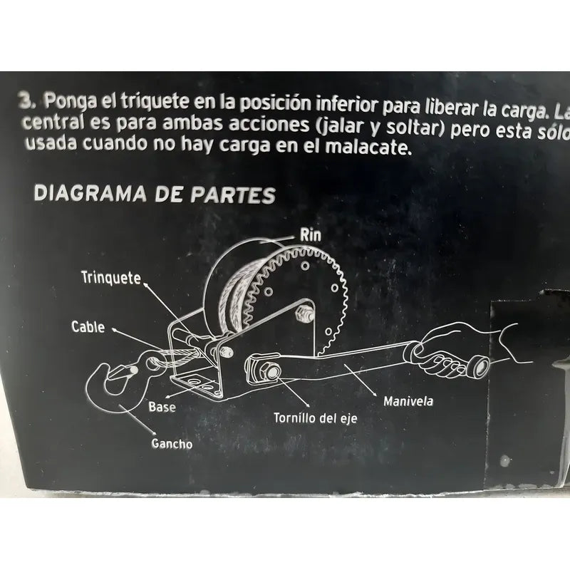Tecle De Manivela 650 Kgs C/cable Truper 14720