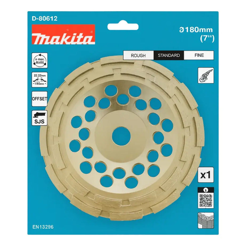 Copa Diamantada Doble Segm. 7  (180 X 22.23mm) Para D-80612