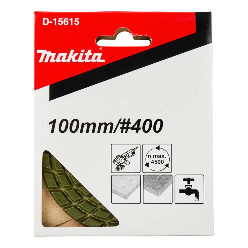 Disco Diamantado Pulidor 4'' Grano 400 Makita D-15615 Rojo