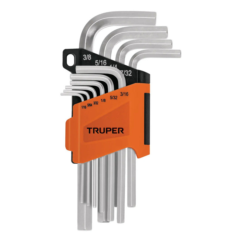 Juego 10 Llaves Allen Punta Hexagonal Con Organizador Truper