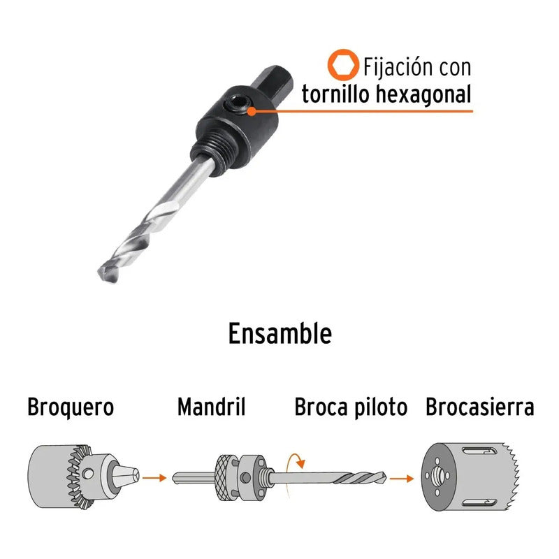 Mandril Zanco 3/8 Para Sierras Copa Bimetálicas - Truper