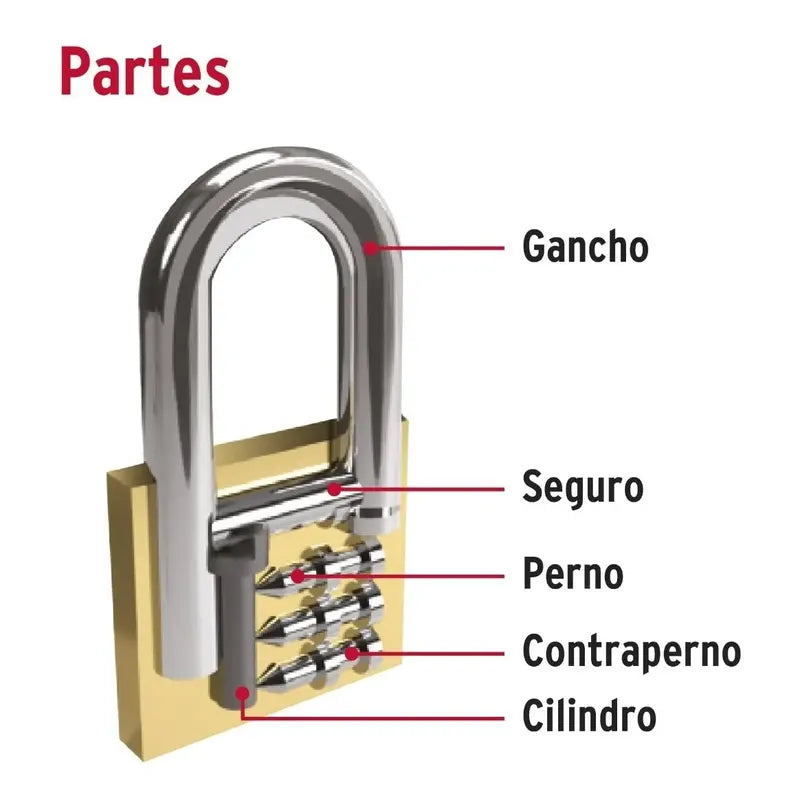 Set 4 Candados 40 Mm Hermex 