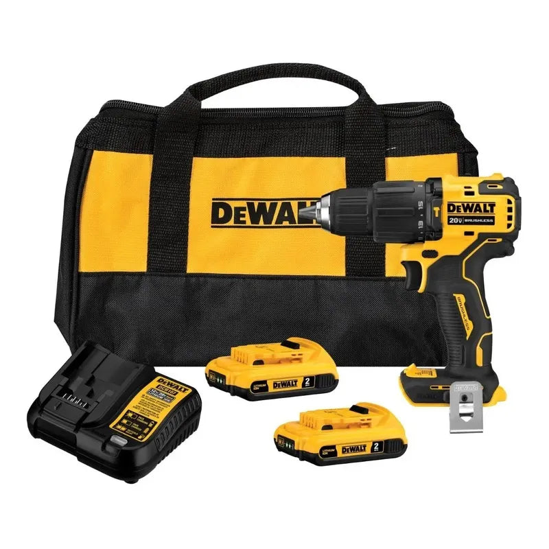 Kit Taladro Percutor Inalám. 13mm 20v Atomic Dewalt Dcd709d2 Amarillo