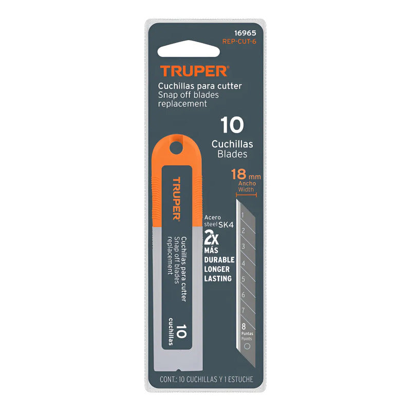 Repuesto Cuchillo Cartonero 10 Unidades Cut 6 - Truper