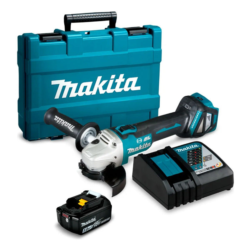 Esmeril Angular 4 1/2 + Bat + Cargador Dga454rf Makita