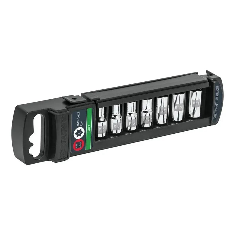 Juego Dados Torx Hembra Truper 1/4 - 7 Piezas