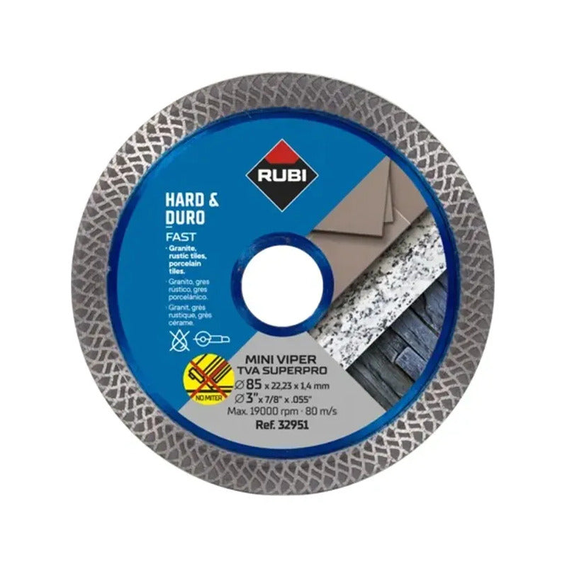 Disco Rubi P/corte Material Duro Granito 85mm Superpro Azul