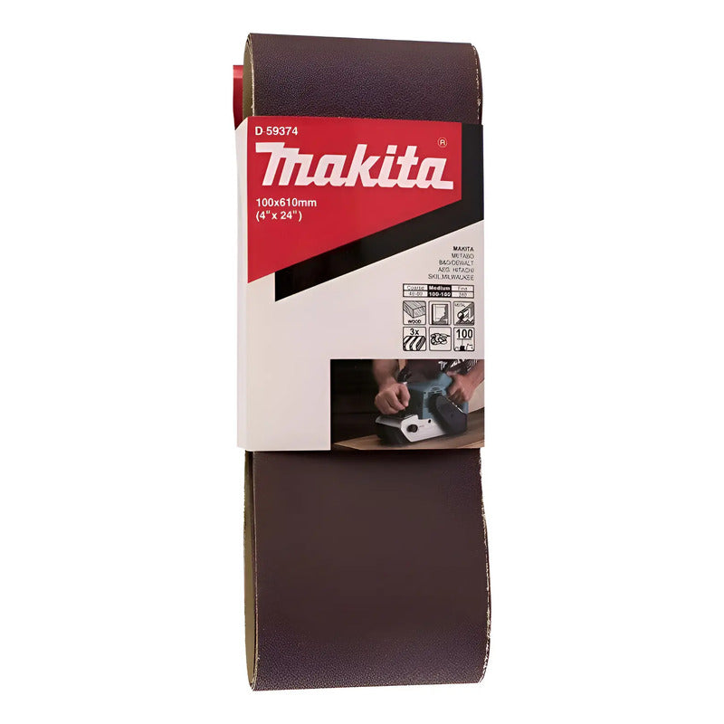 Lija De Banda 4 X 24 Pulgadas Grano 100 Makita D-59374 100