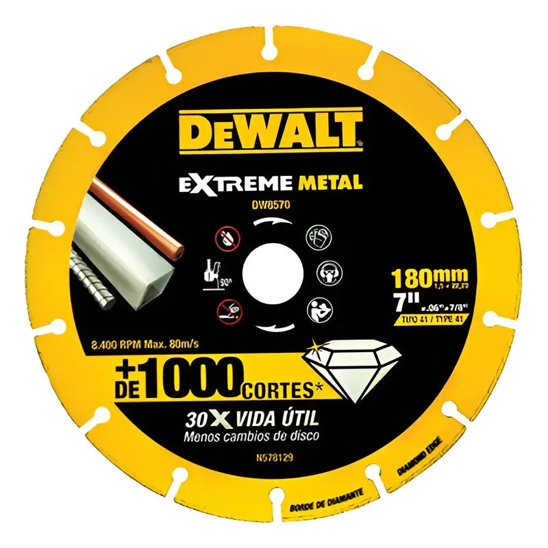 Disco Abrasivo 7' Corte Diamantado Dewalt Dw8570 Amarillo