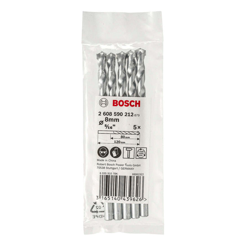 Pack 5 Brocas Concreto Bosch 8x80x120mm - Bosch