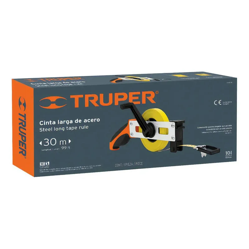 Cinta Métrica Larga 30m - Tipo Cruceta - Truper 12648