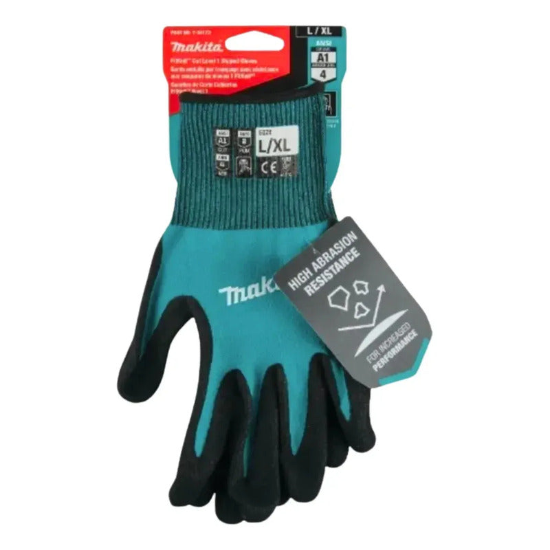 Guantes Reforzados Anticorte T-04123 Makita Turquesa