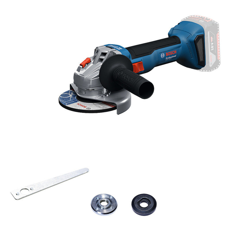 Amoladora Inalámbrica Bosch Gws 18v-8 11000rpm 115/125mm Sb Color Azul