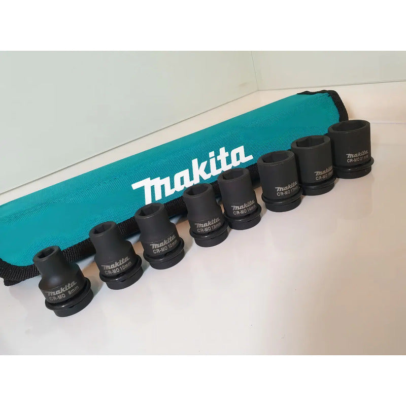 Jgo Dados Impacto 1/2 PLG 8 Pzs E-02989 Makita En Estuche